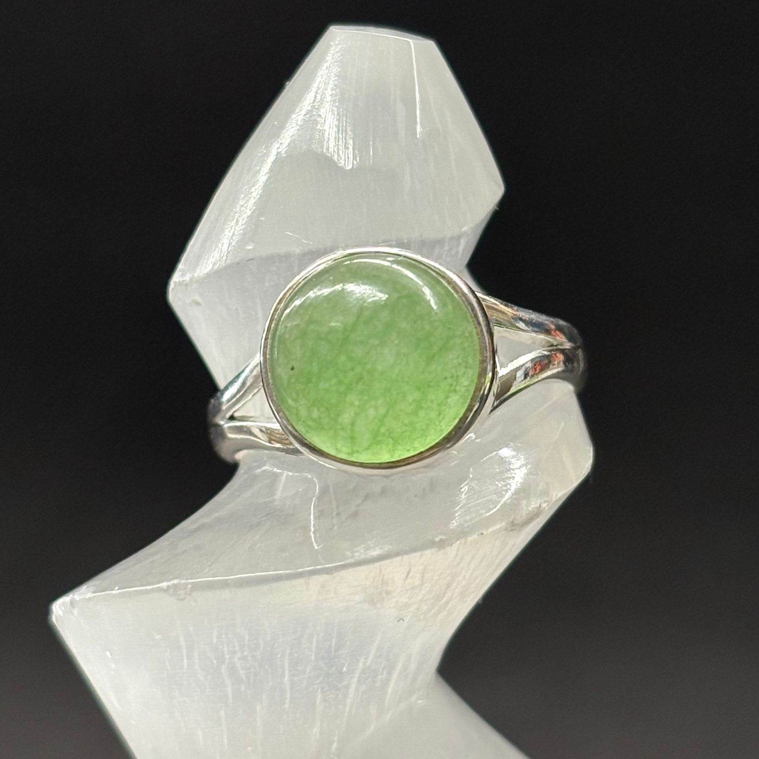 Jade Ring - Size 7 Sterling Silver