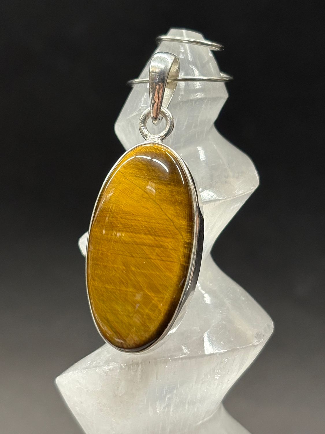 Golden Tiger's Eye Pendant D Sterling Silver