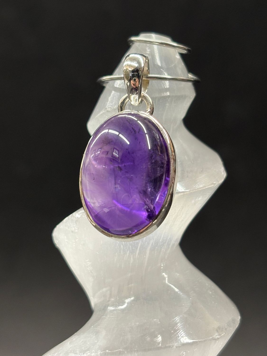Amethyst B Pendant Sterling Silver
