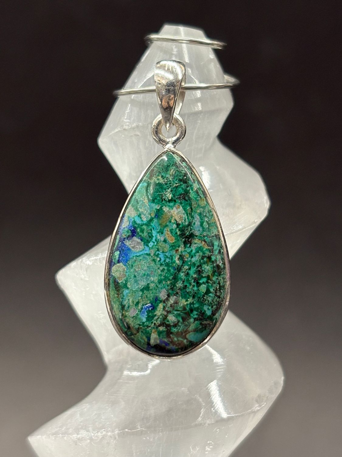 Azurite &amp; Malachite B Pendant Sterling Silver