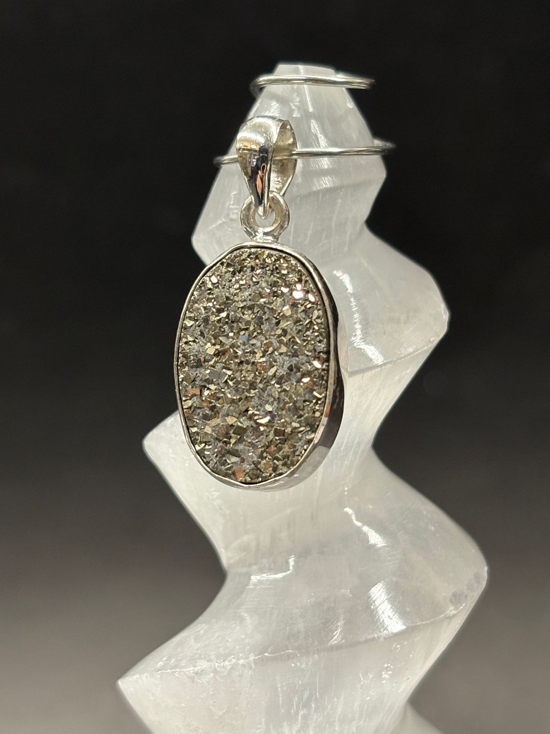 Pyrite F Pendant Sterling Silver