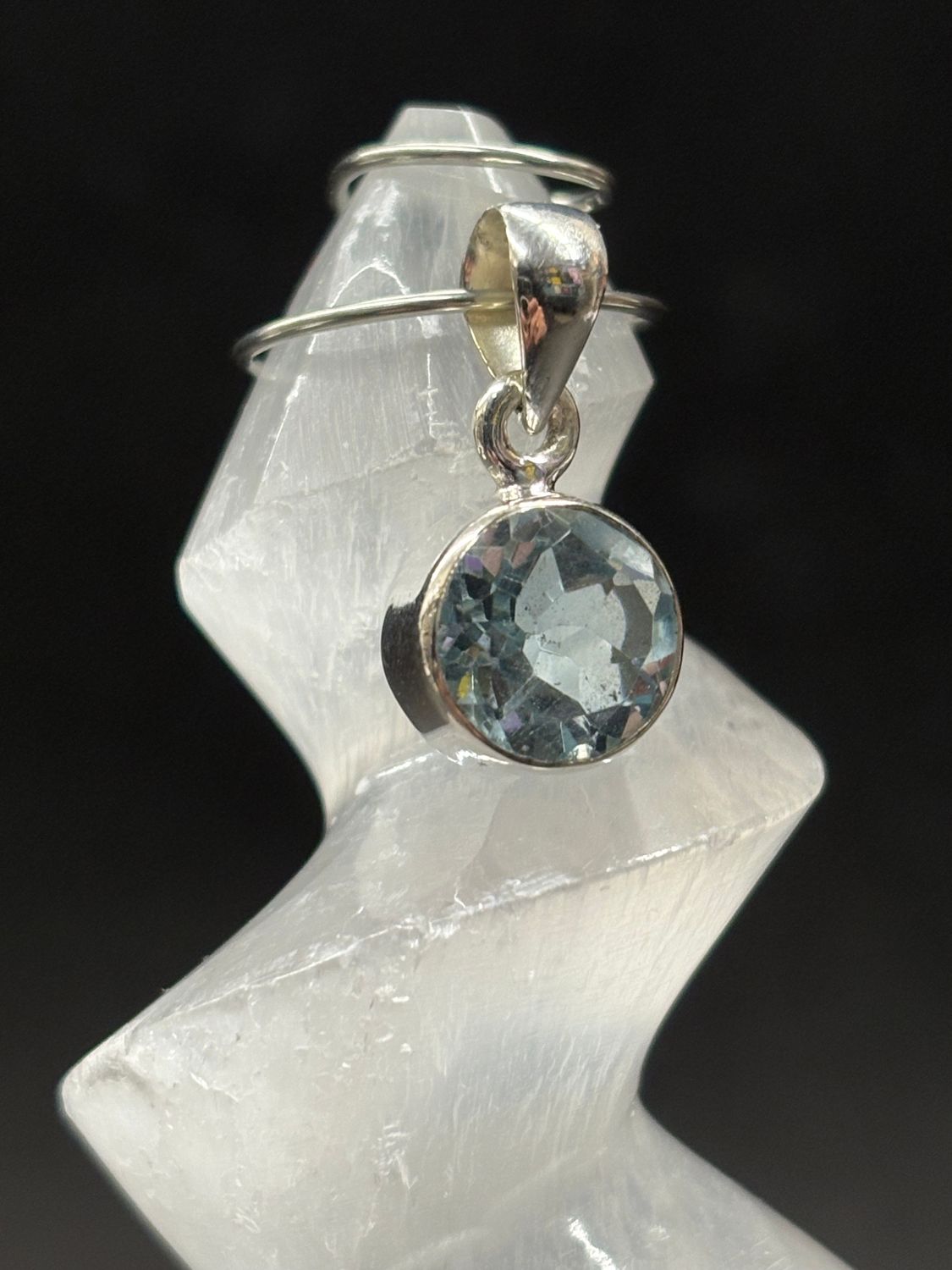 Blue Topaz Pendant Sterling Silver