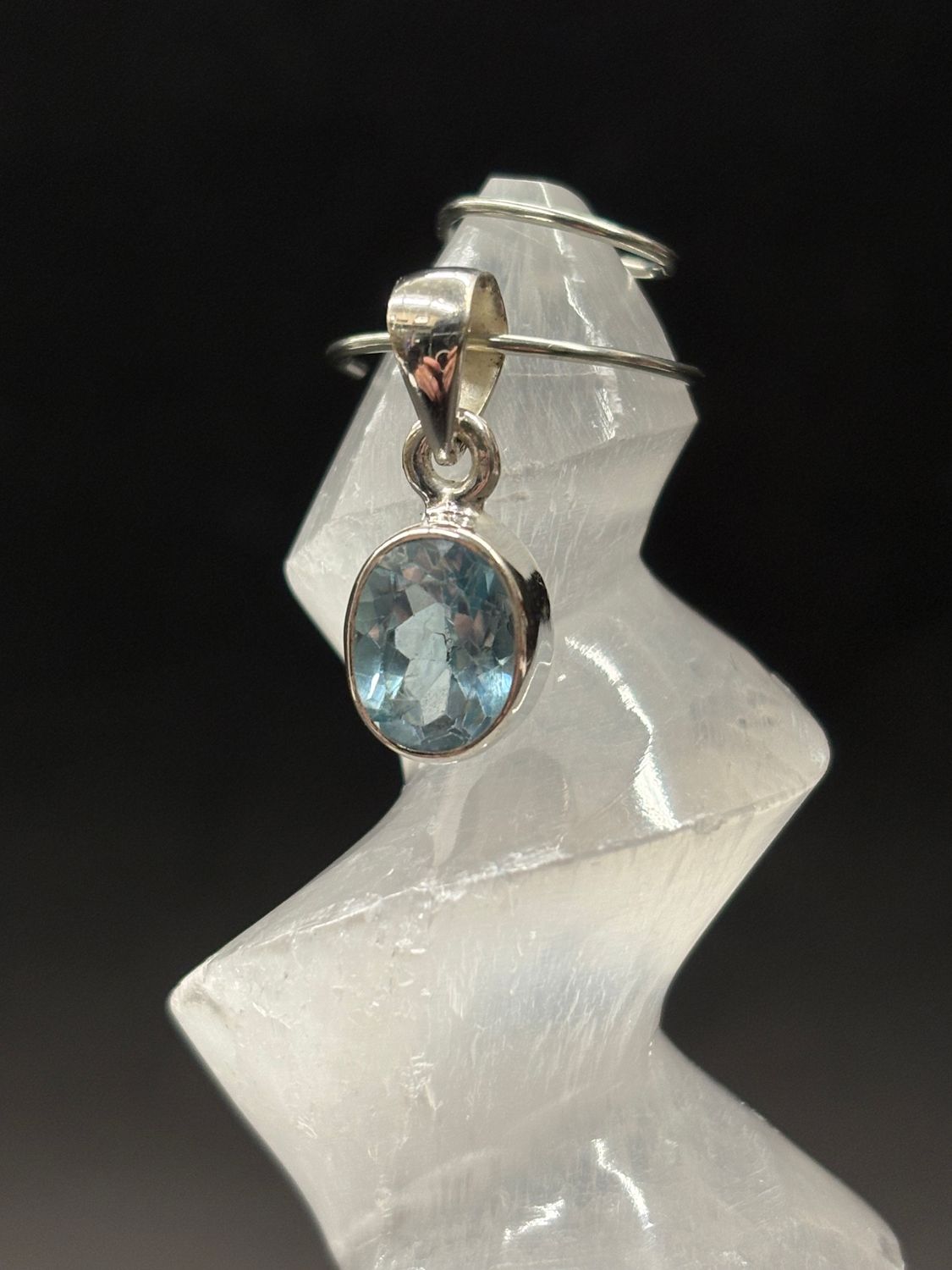Blue Topaz Pendant D Sterling Silver