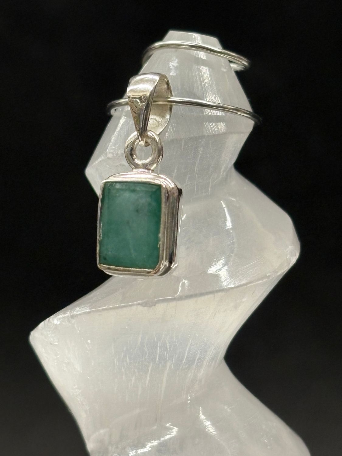 Emerald Pendant C Sterling Silver