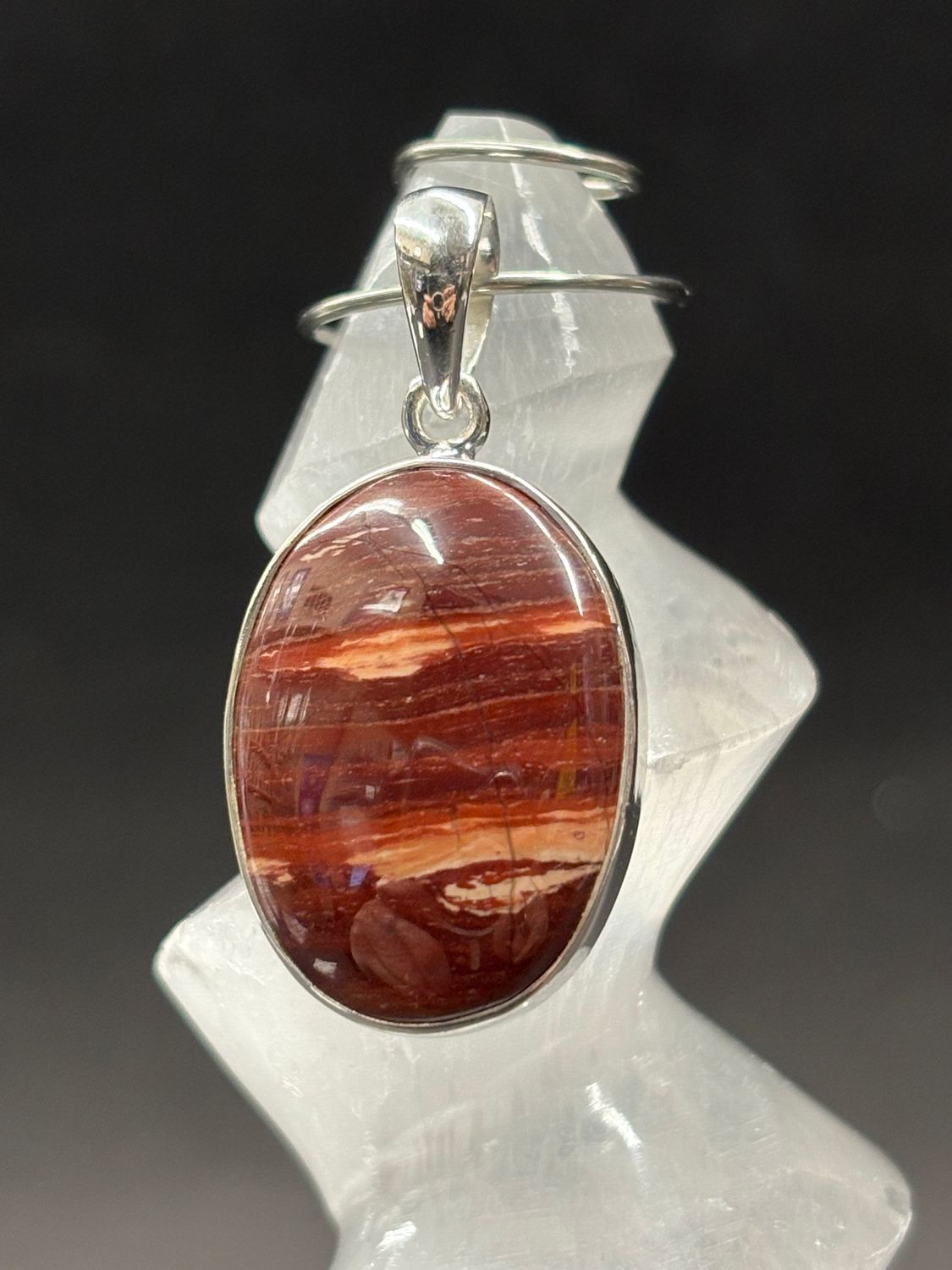 Red Jasper Pendant Sterling Silver