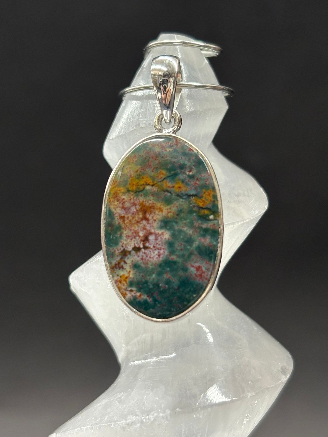 Bloodstone Pendant Sterling Silver