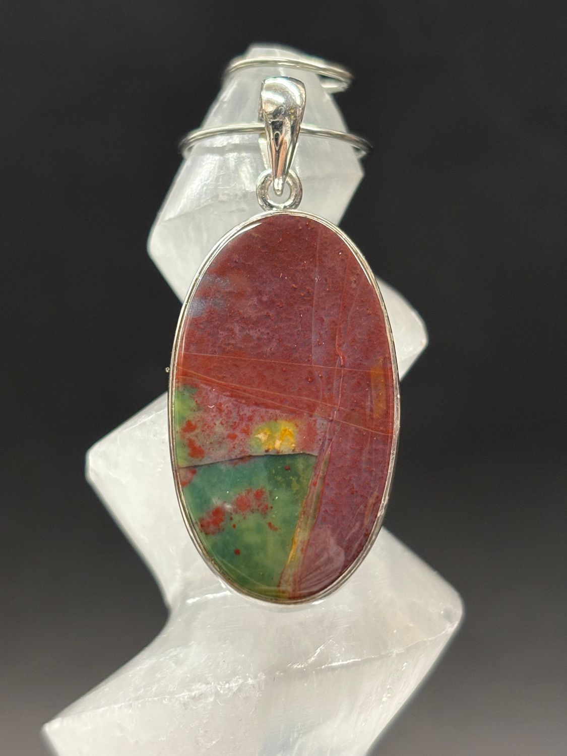 Bloodstone Pendant B Sterling Silver