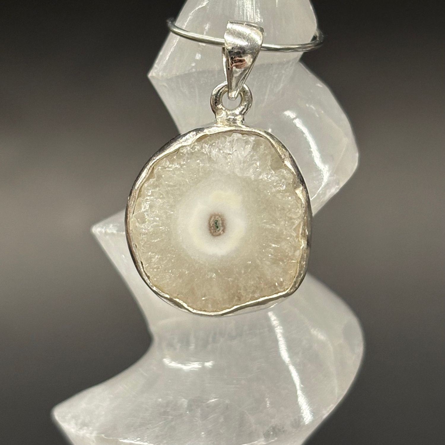 Solar Quartz Pendant B Sterling Silver