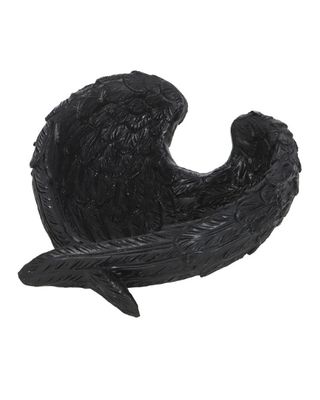 Raven Wings Holder Statue Dish 4.5" Black