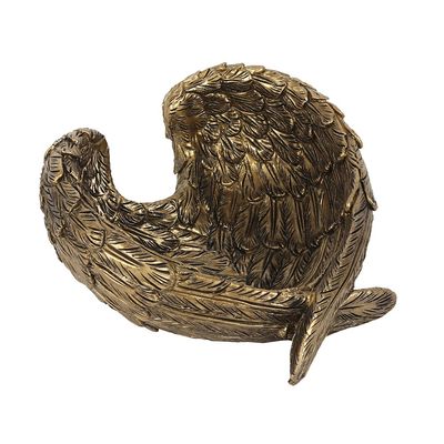 Angel Wings Holder Statue Dish 4.5" Gold