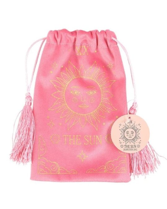 Soft Velvet Drawstring Tarot Bag: The Sun