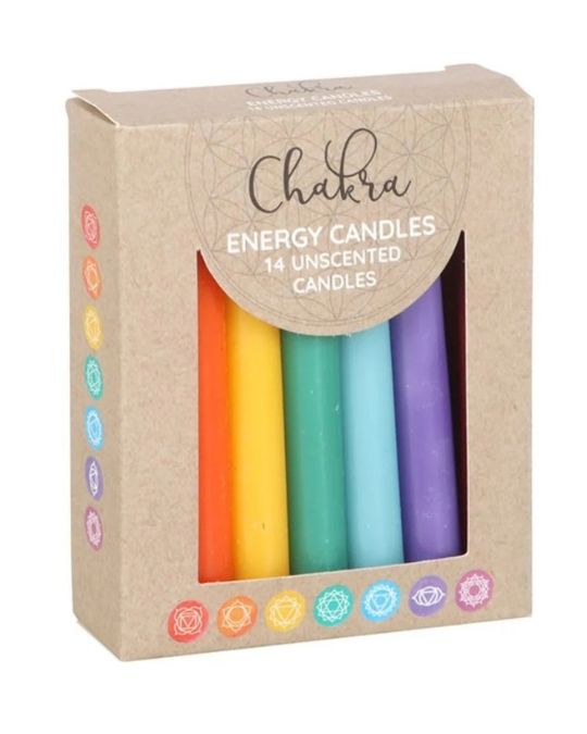 Pack of 14 Chakra Energy Chime Candles / Spell Candles