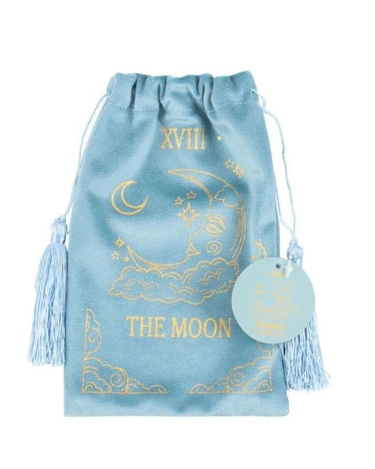 Soft Velvet Drawstring Tarot Bag: The Moon