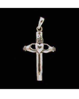 Sterling Silver Pendant Cross &amp; Claddah