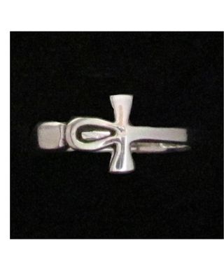 Sterling Silver Ankh Ring - Size 8