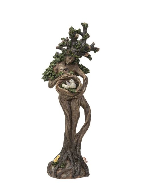 Tree Ent Hugging Birds Statue 12"