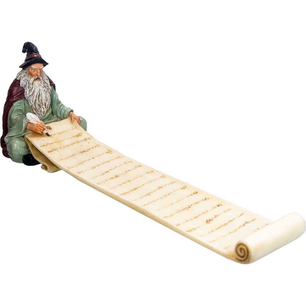 Polyresin Wizard w/ Magic Scroll - Incense Burner
