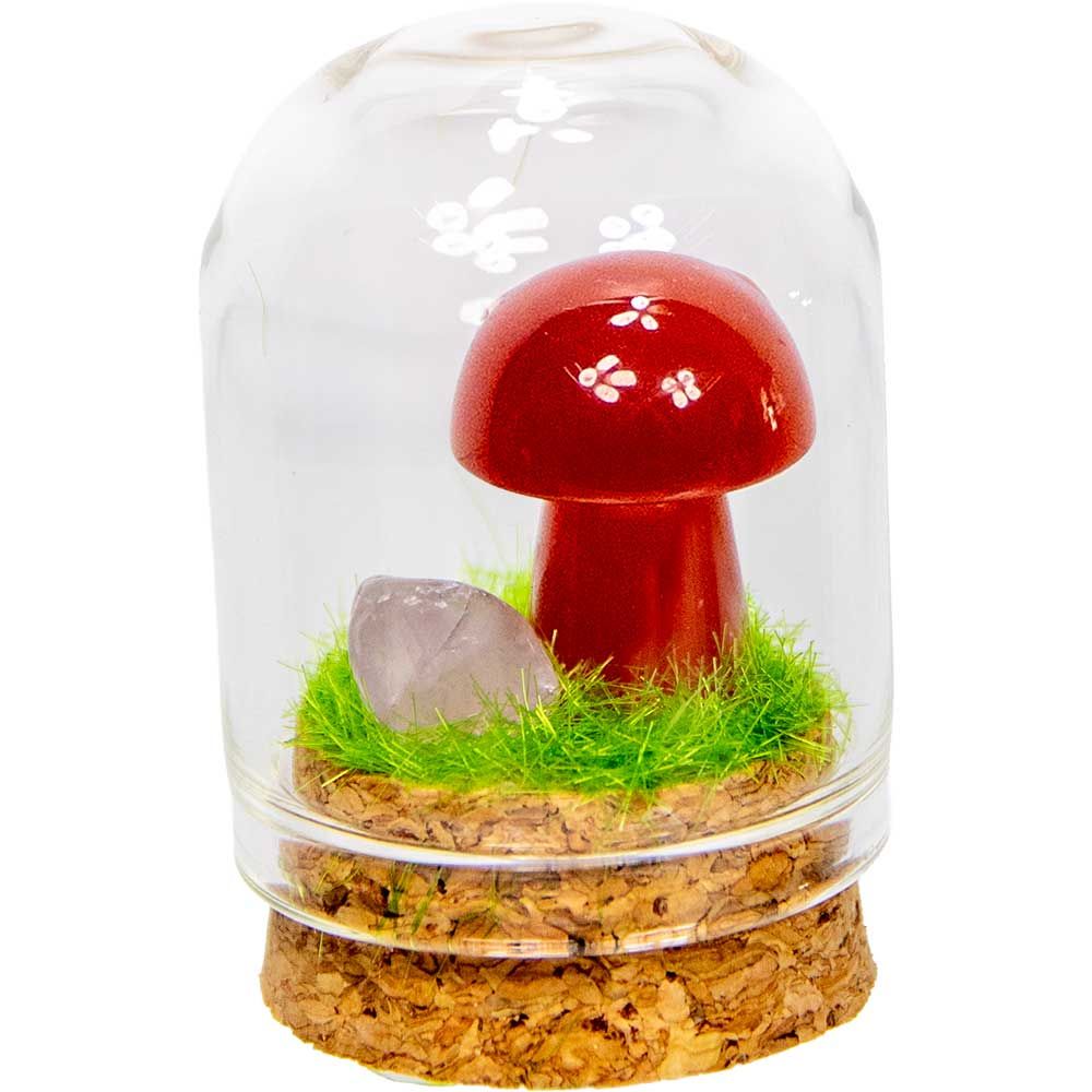 Mini Mushroom Terrarium 2" - Carnelian