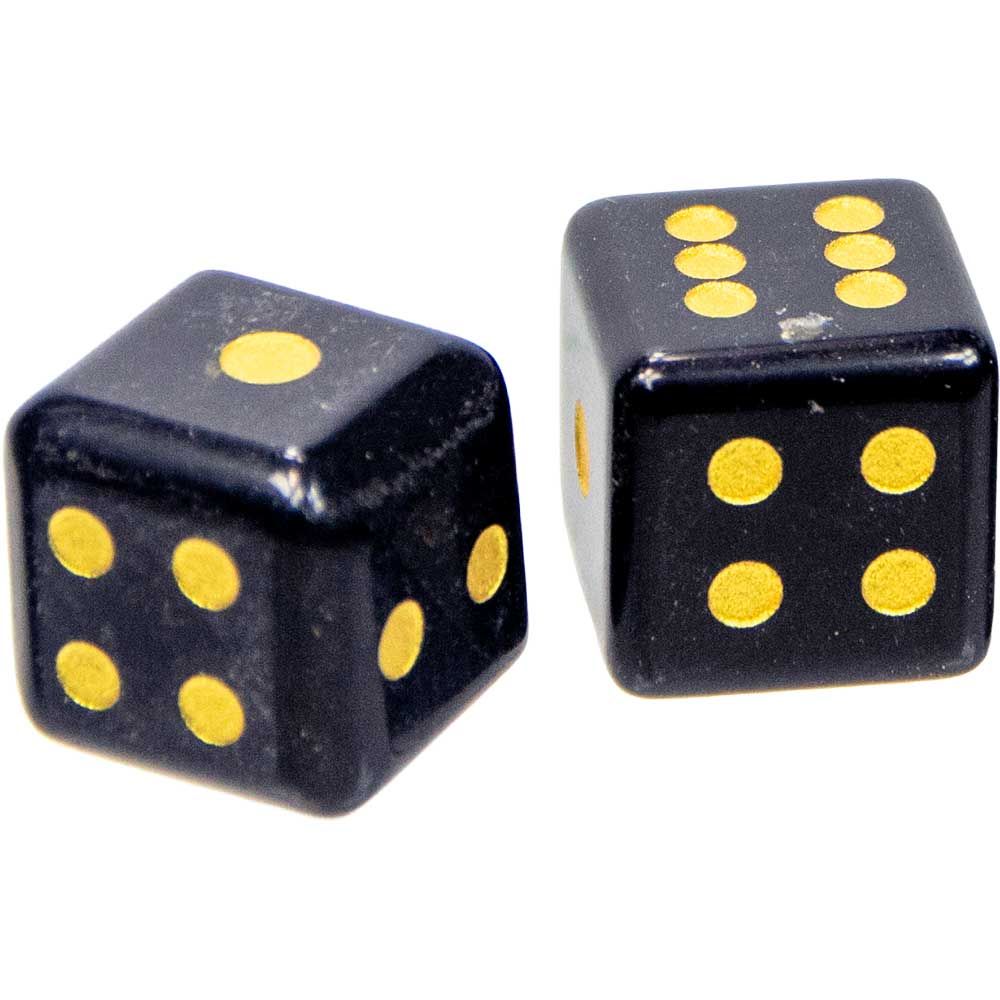 Crystal Dice Black Obsidian (Pair)