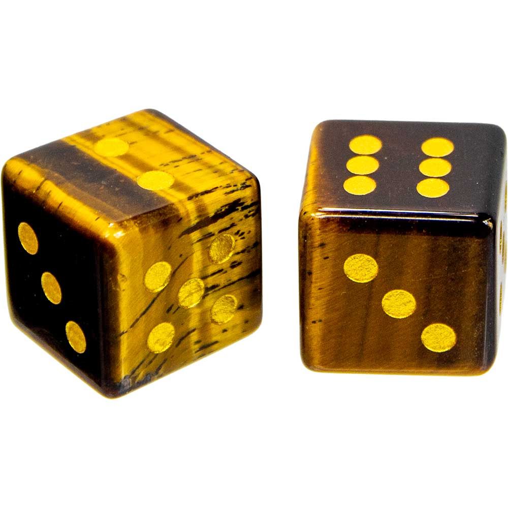 Crystal Dice Tiger Eye (Pair)