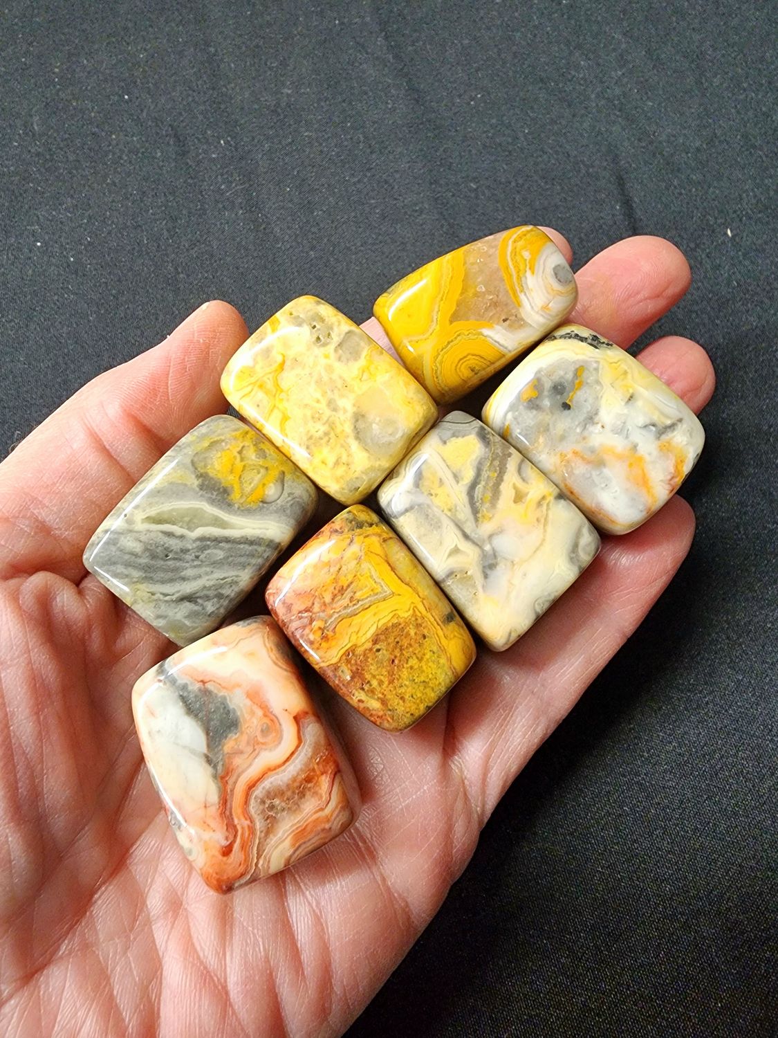 Crazy Lace Agate Cubes Tumbled