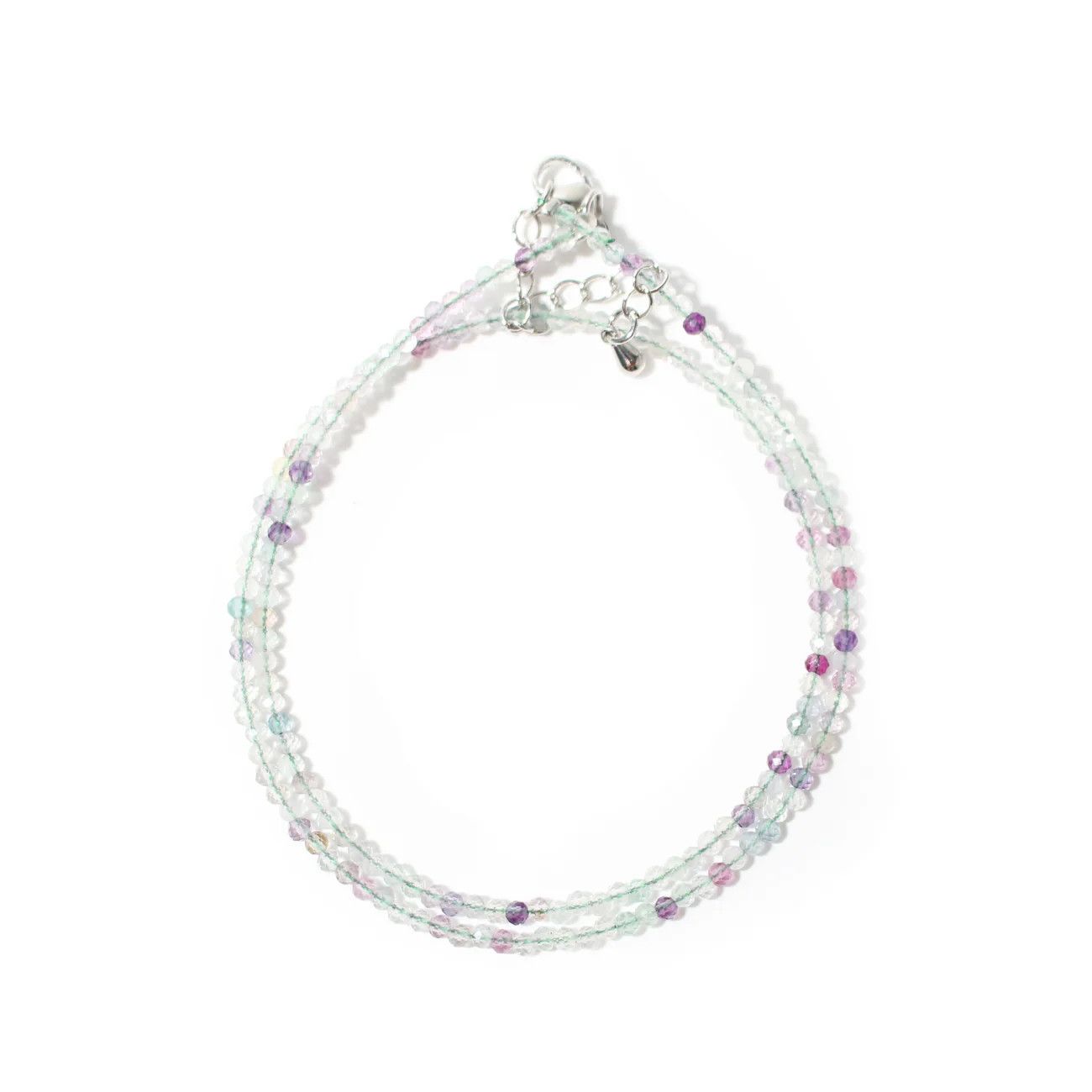 Fluorite 2-3mm Necklace w Clasp