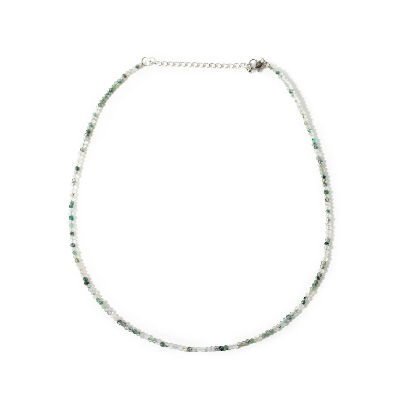 Moss Agate 2-3mm Necklace w Clasp