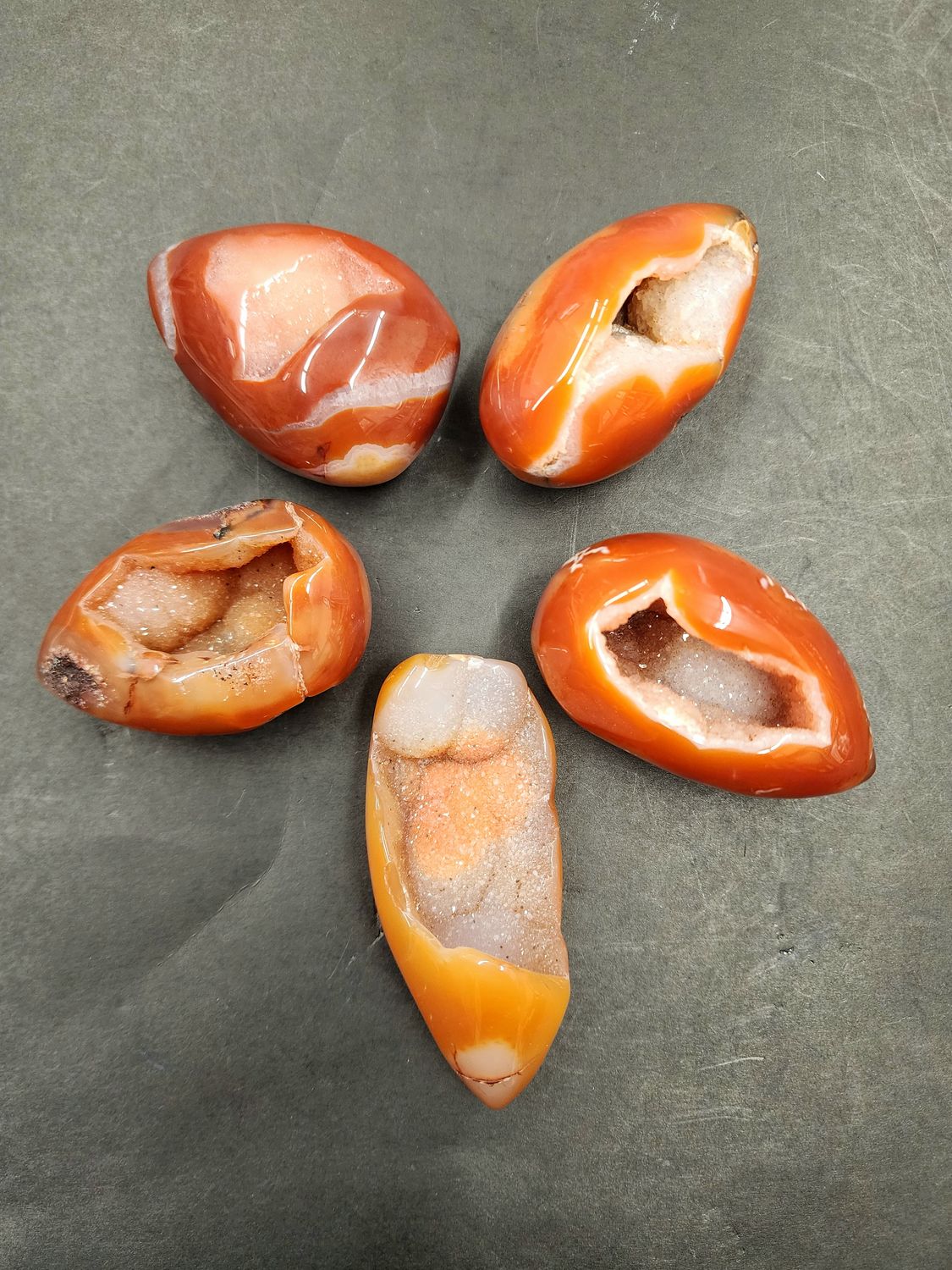 Carnelian Druzy Eggs A