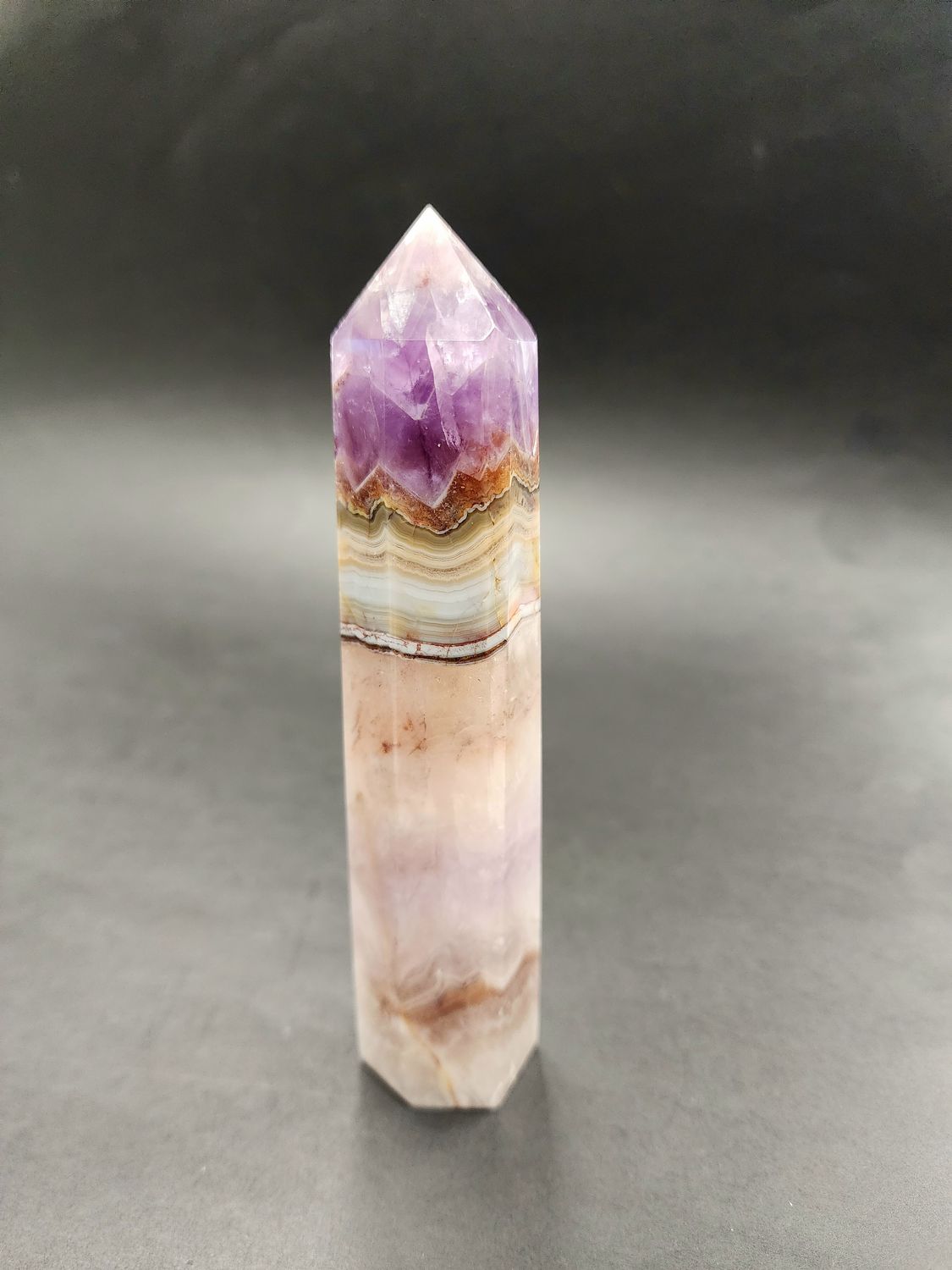 Amethyst &amp; Agate &amp; Quartz Tower / Point  5.5"