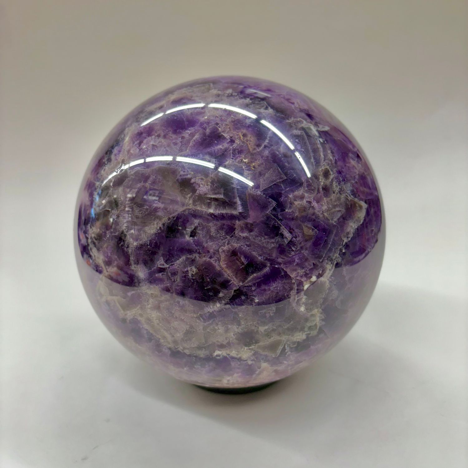Giant Chevron Amethyst Sphere 15lb 6.25"
