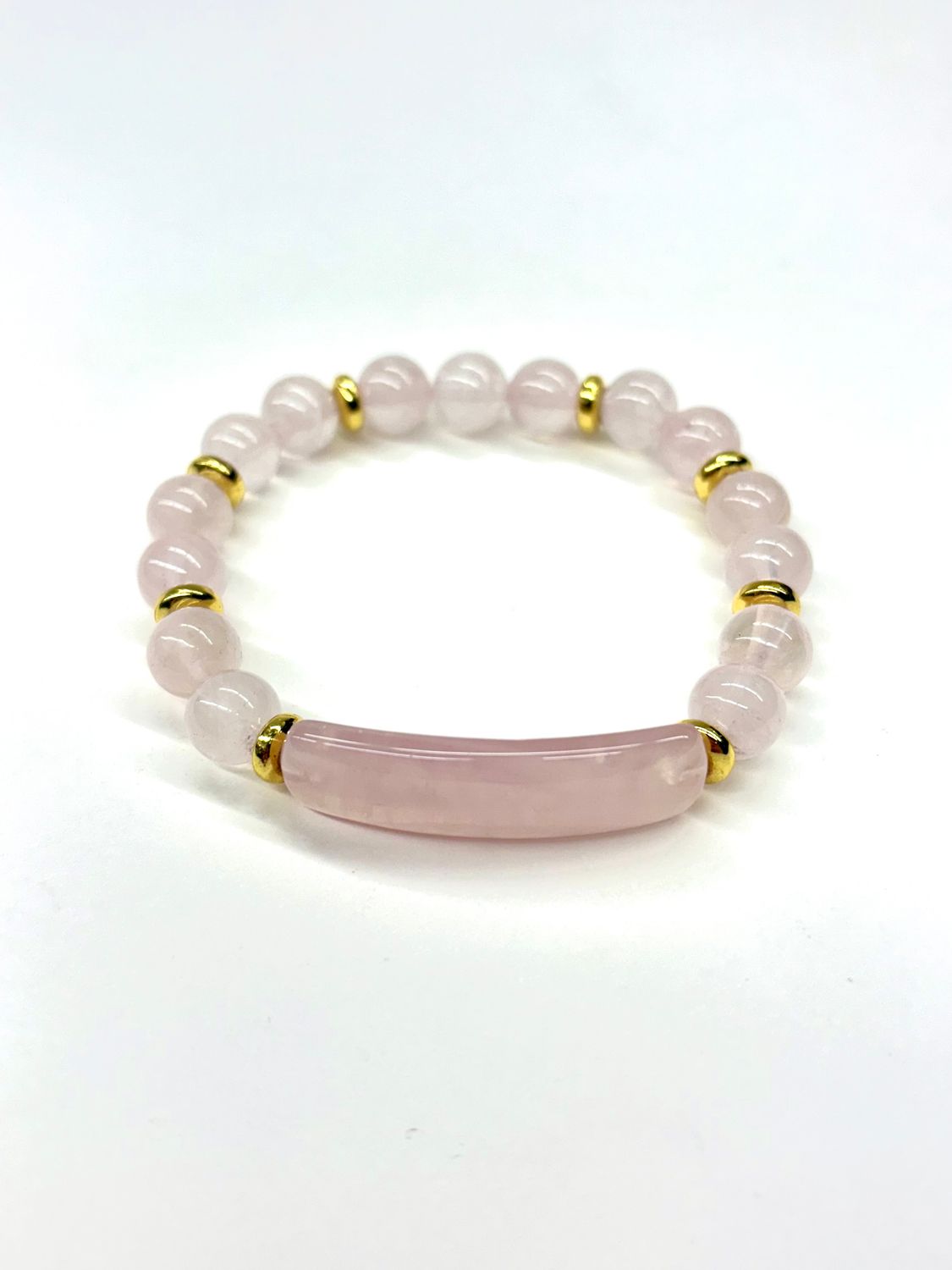 Rose Quartz 8mm Statement Bracelet