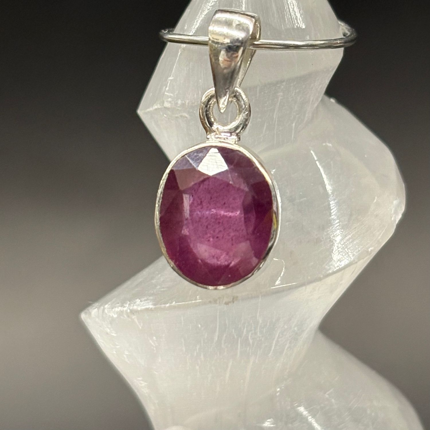 Ruby Pendant E Sterling Silver