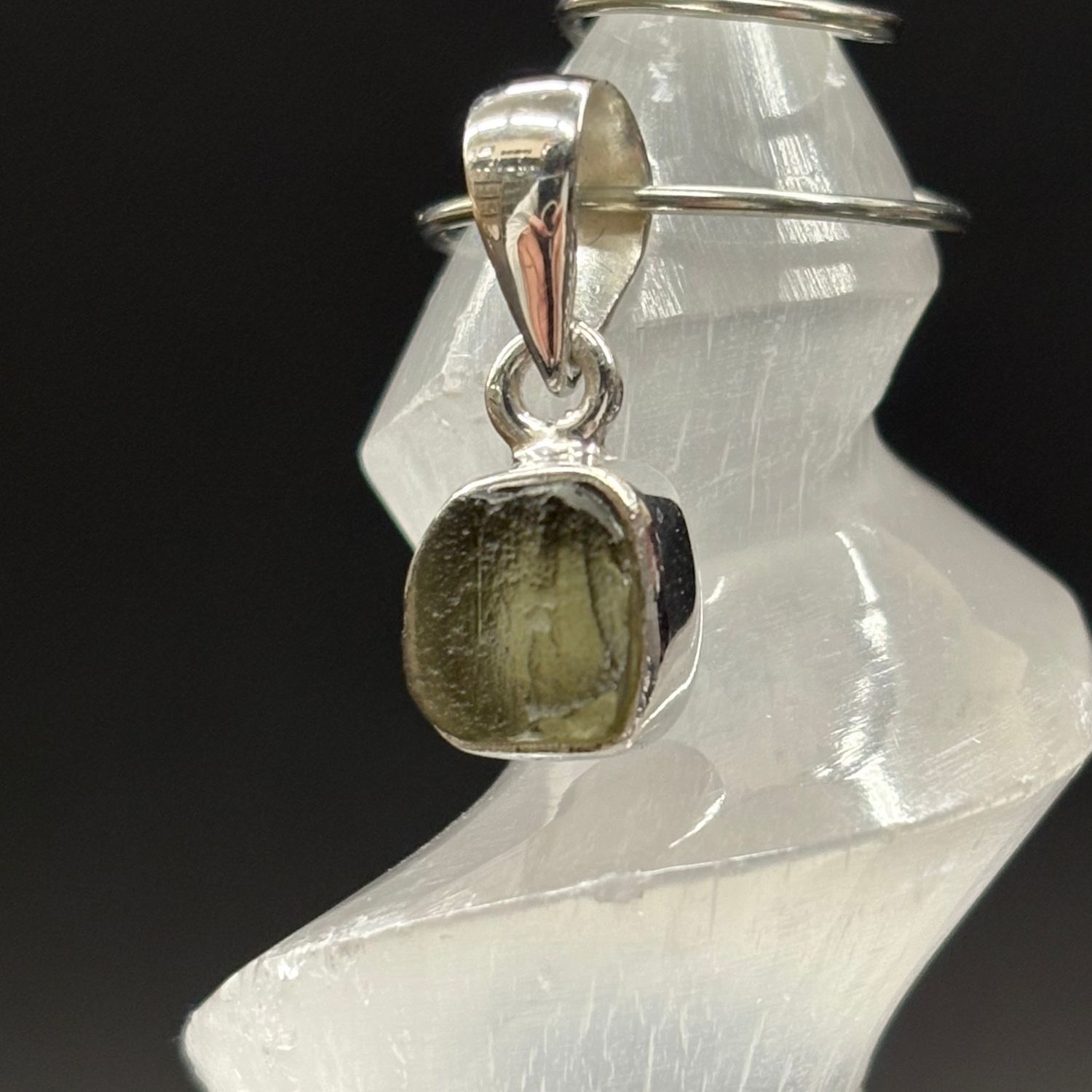 Moldavite Pendant K - Sterling Silver