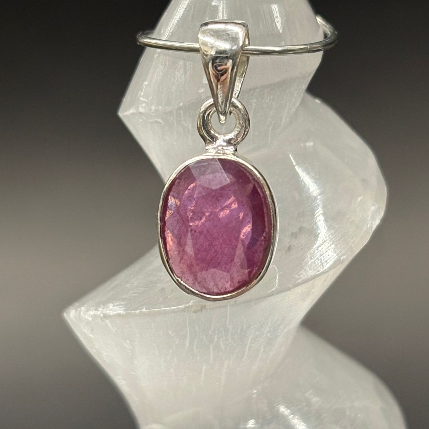 Ruby Pendant Sterling Silver