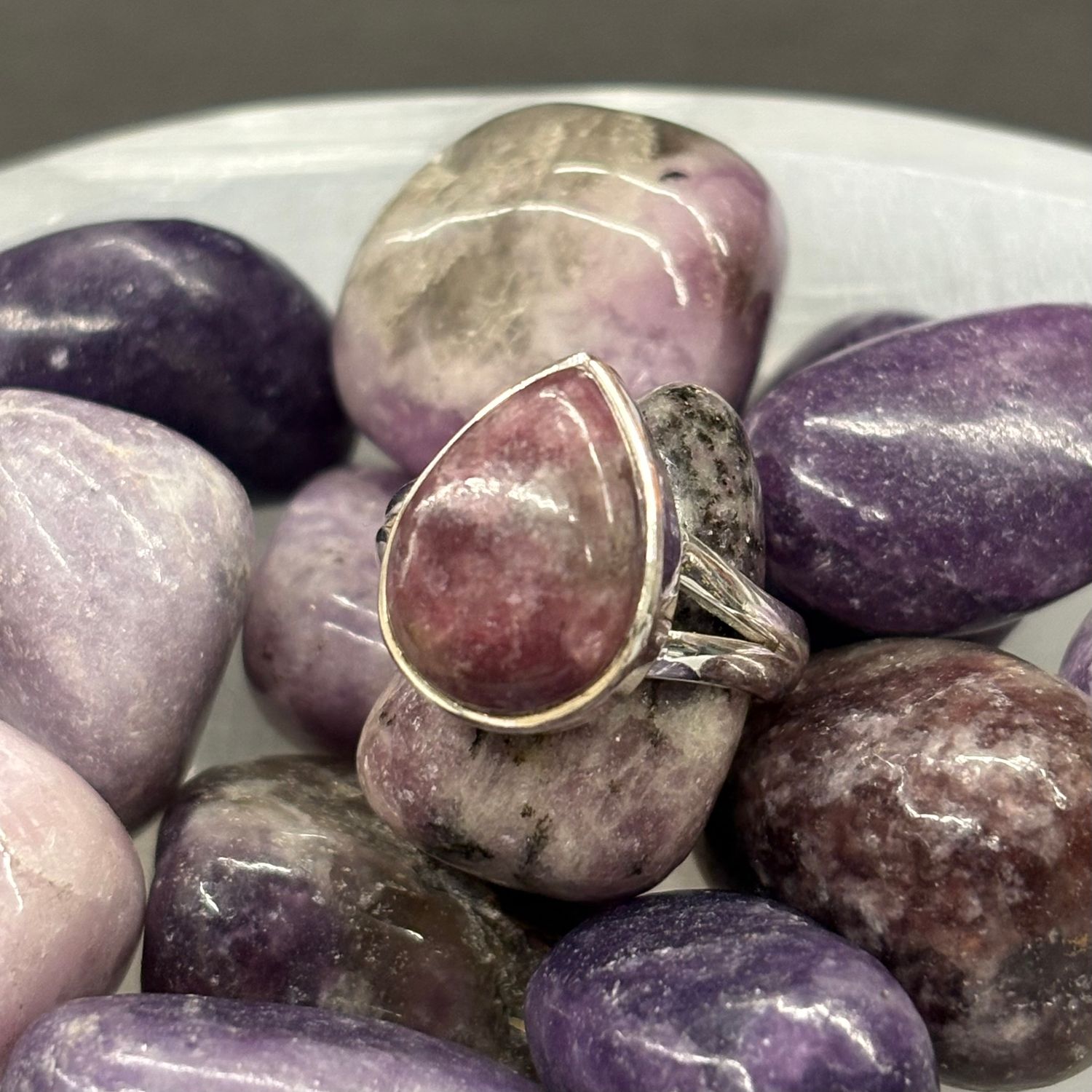 Lepidolite Sterling Silver Ring Size 5