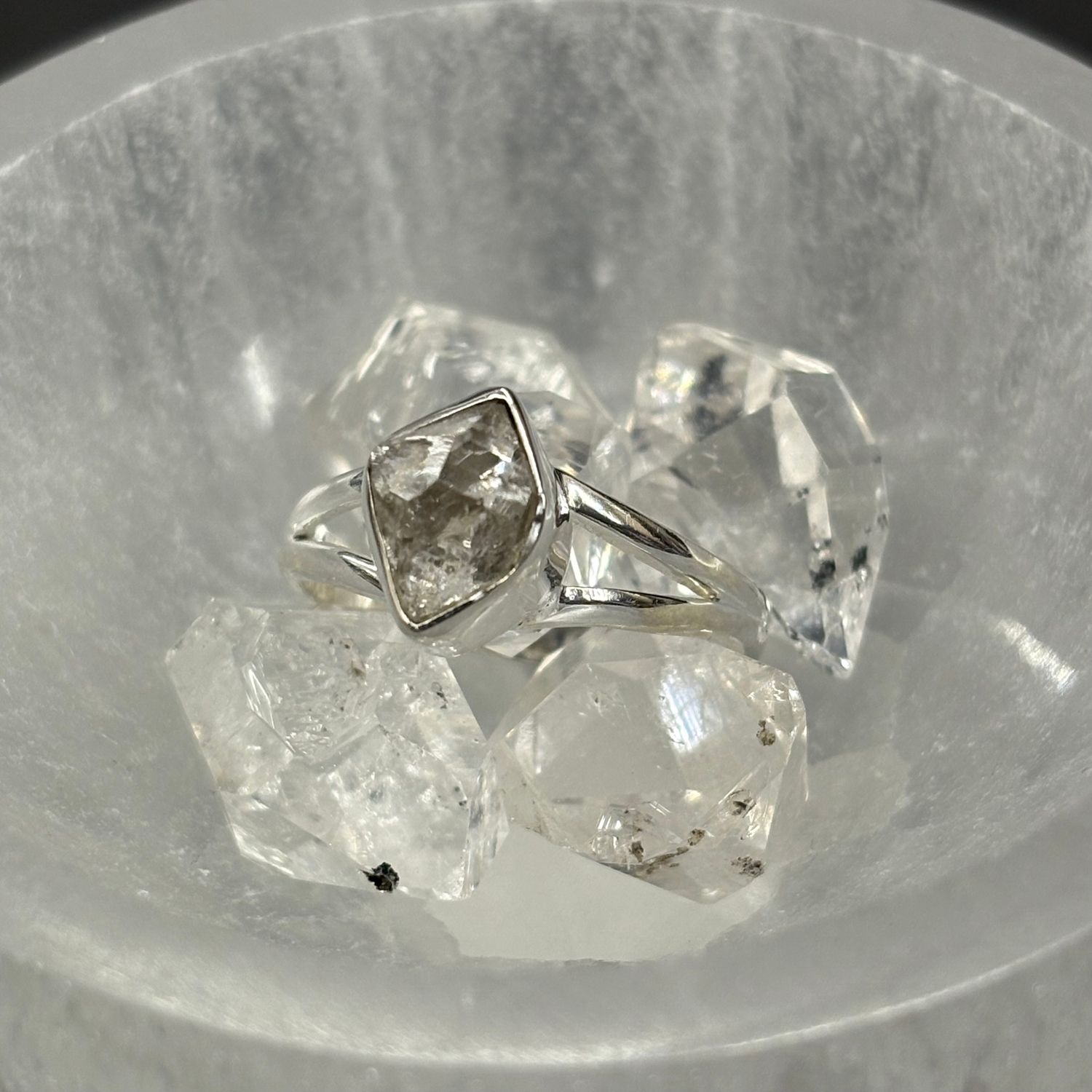 Herkimer Diamond Ring A - Size 8 Sterling Silver