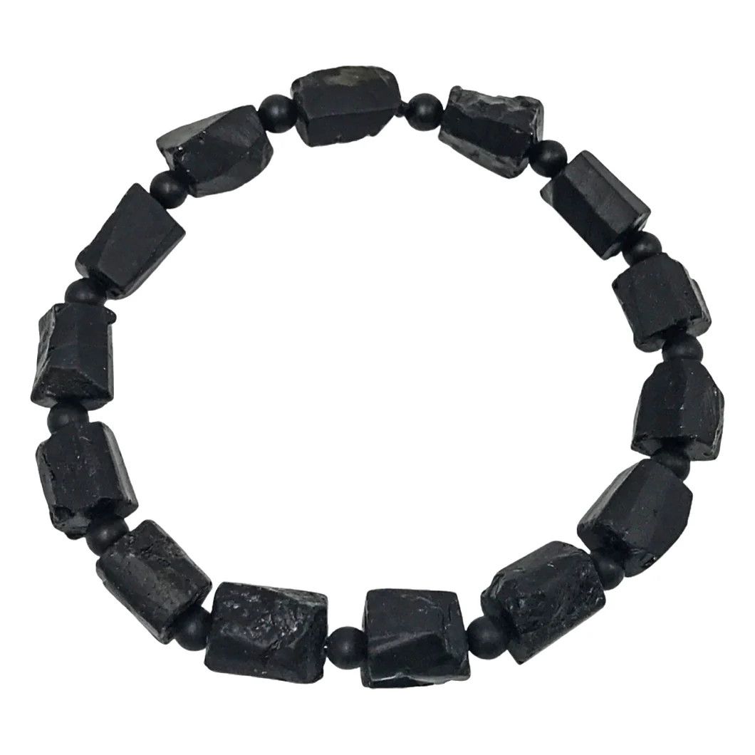 Black Tourmaline 8-12MM Nugget Bracelet