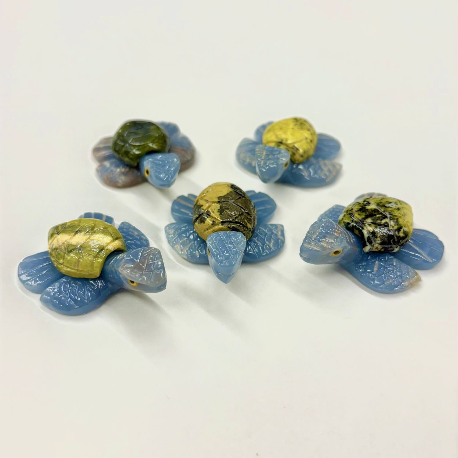 Blue Onyx &amp; Serpentine Sea Turtle 2"