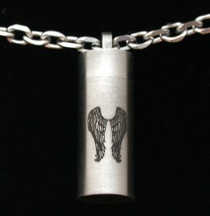 Pendant Vial - Angel Wings 1.5"