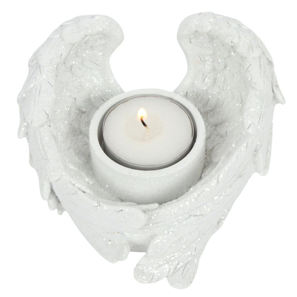 Angel Wings Candle Holder 4" Glitter