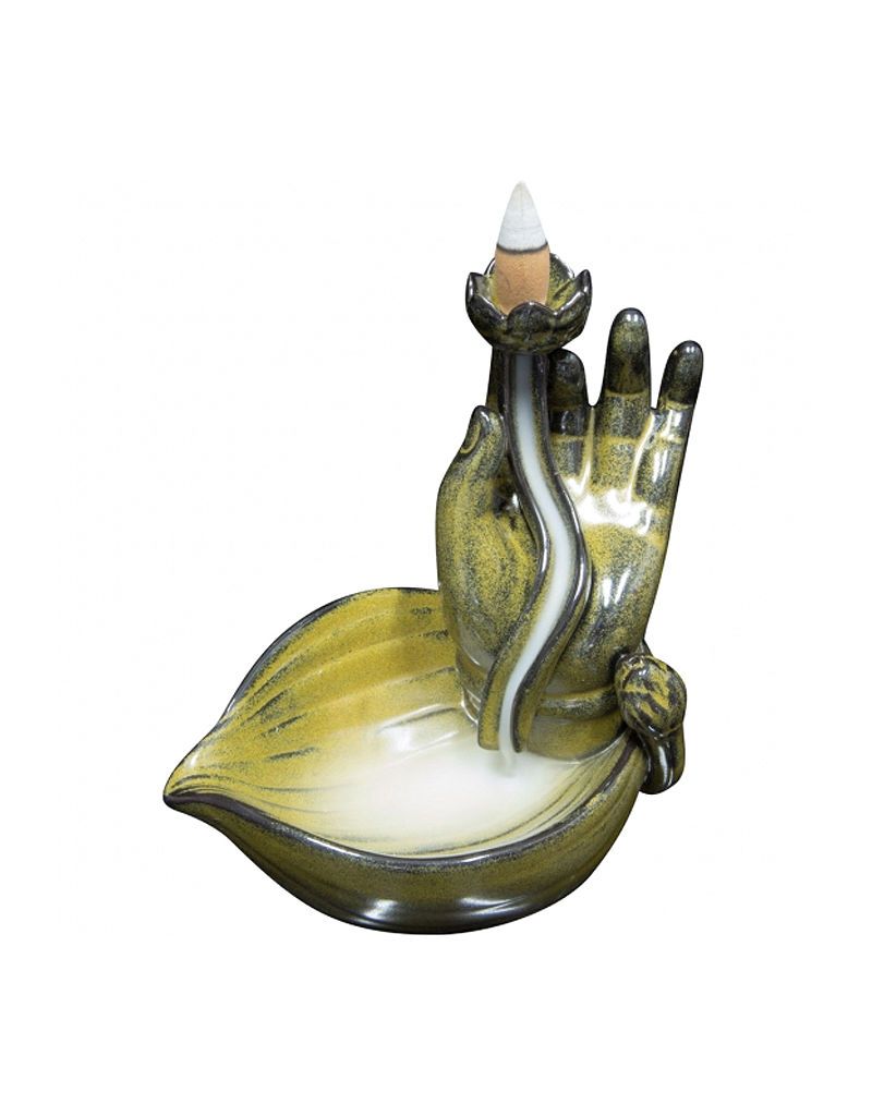 Mudra Hand Backflow Incense Burner 5.5"x6"
