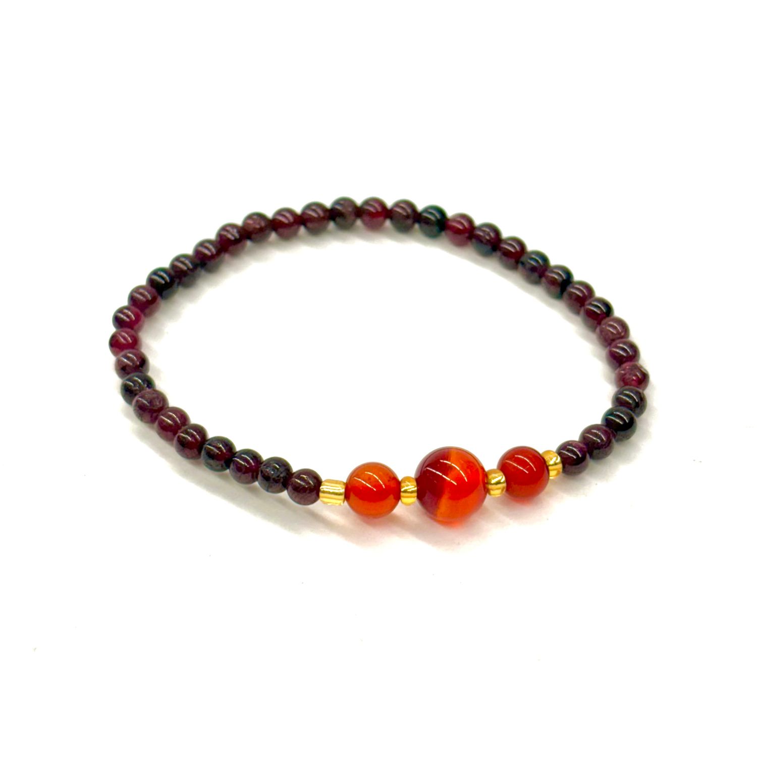 Garnet and Carnelian 5mm Bracelet