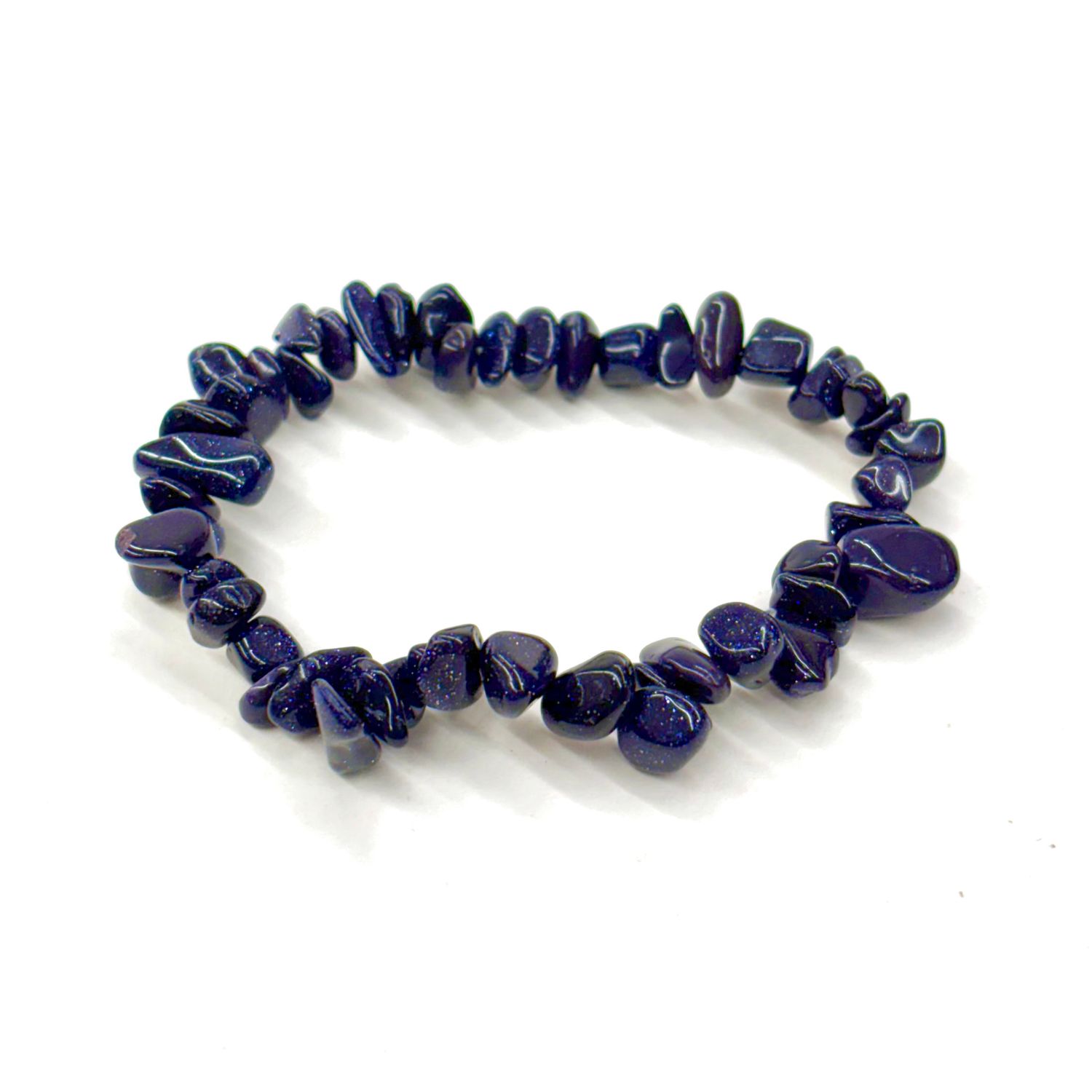 Blue Goldstone Chip Bracelet