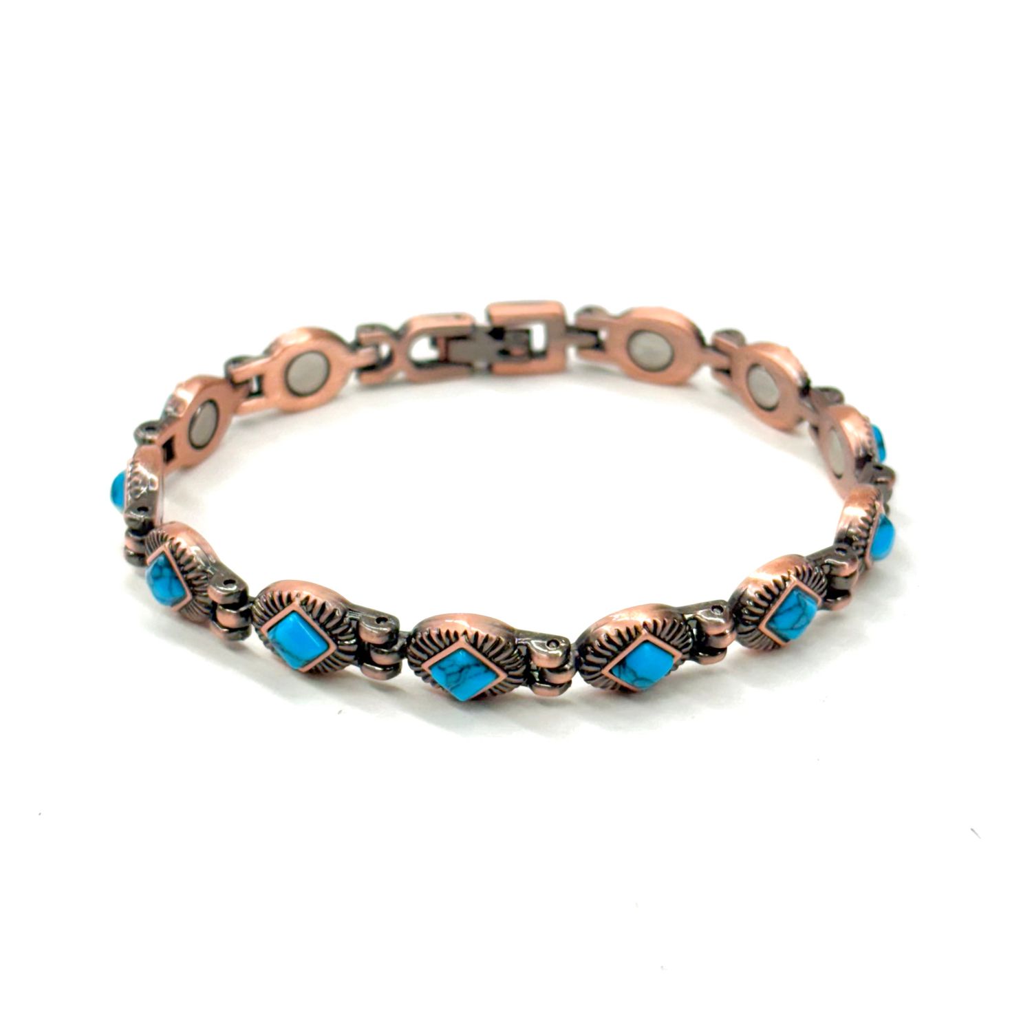 Link Bracelet - Magnetic Copper &amp; Turquoise