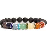Chakra w Lava Stones Aromatherapy 8MM Bracelet