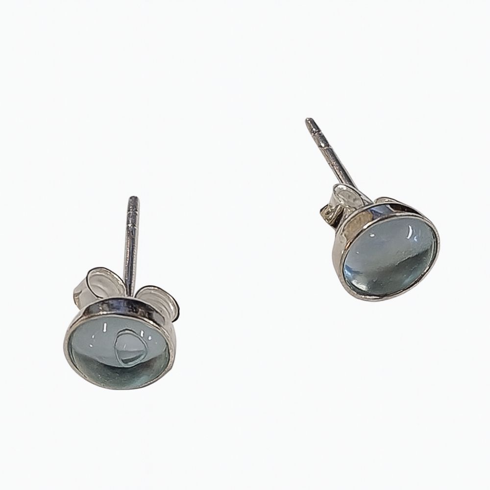 Blue Topaz 5mm Sterling Silver Stud Earrings