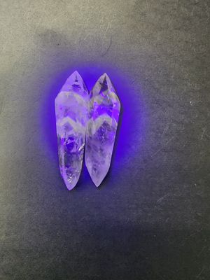Double Terminated UV Reactive Amethyst Wands