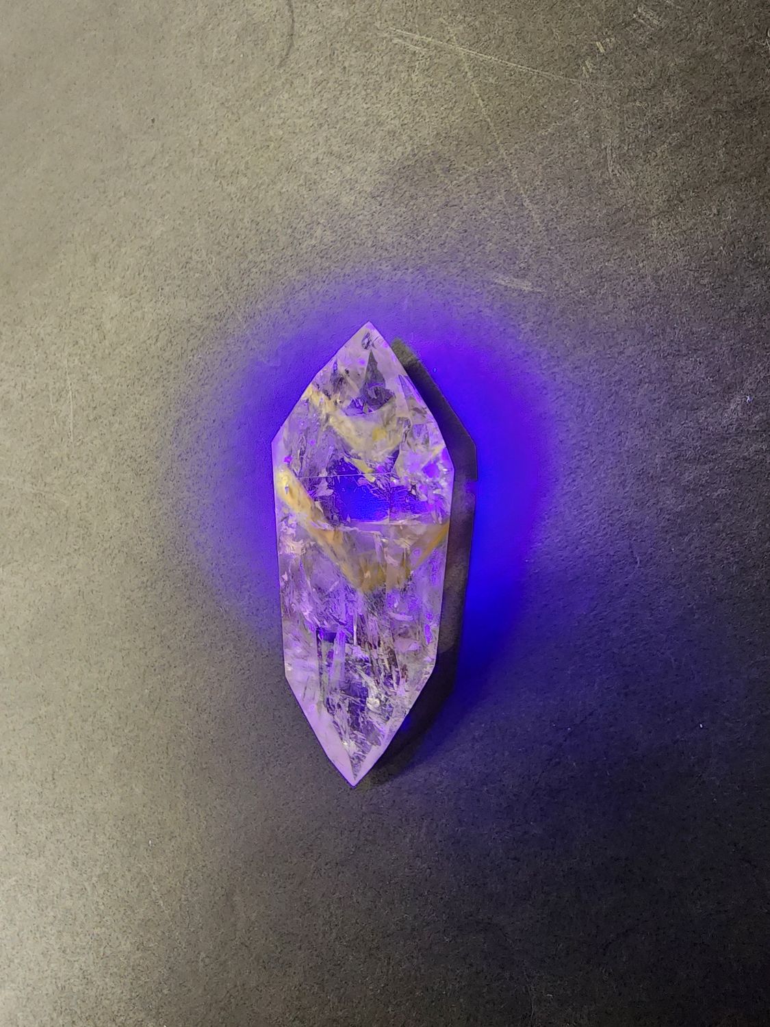 UV Reactive Amethyst Double Terminated Wand 3"