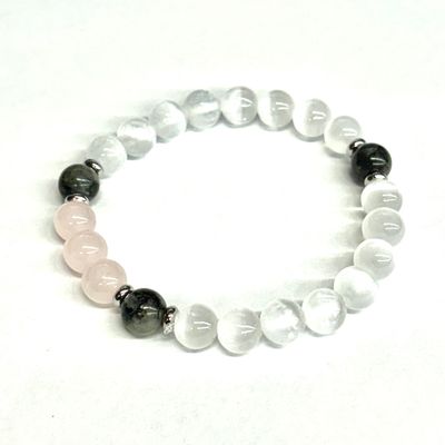 Peace and Harmony 8mm Bracelet (Rose Quartz, Selenite, Labradorite)