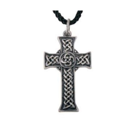 Celtic Cross Pendant  w Cord Stainless Steel 1.5"